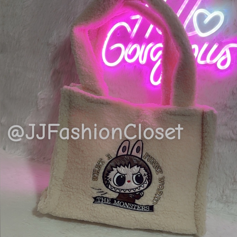 Cream Tote Bag with Embroidered Design